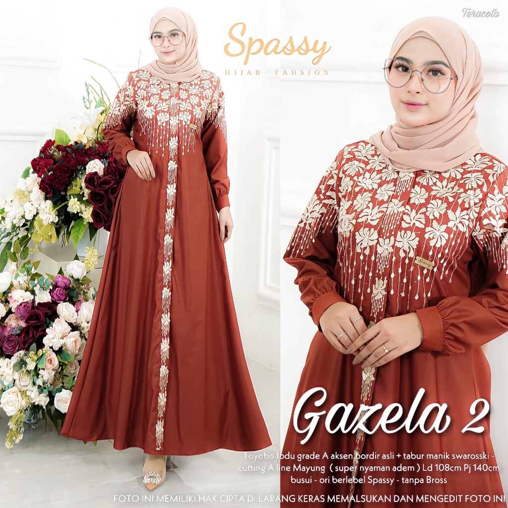 Gazela 2 Maxy Dress Wanita Gamis Spassy Original Fashion Muslim
