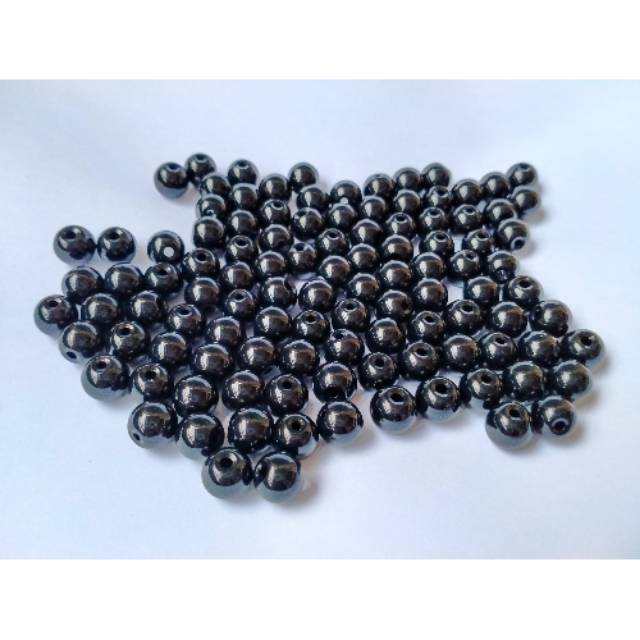 Manik mote 10 mm/Bola hitam/mata ikan