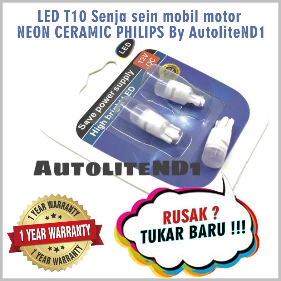 LED T10 Senja sein mobil motor NEON CERAMIC motor mobil ADN.in