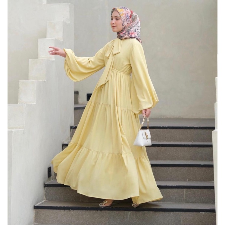 GAMIS BLESIA RUFFLE MAXI MIDI DRESS LENGAN BALON / GAMIS REMAJA