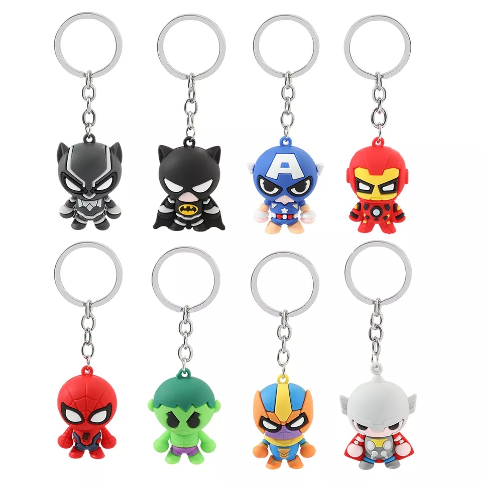 GANTUNGAN KUNCI MARVEL AVENGER // Ganci Karakter Spiderman Iron Man Captain America Batman Black Panther Thanos Unik Lucu | Gantungan tas | Souvenir Murah | Keychain | COD