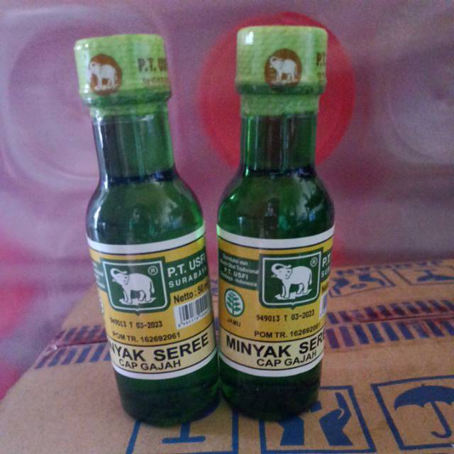 Minyak Seree Cap Gajah 60ml/Minyak Serai Minyak Sereh Cap Gajah 50ml