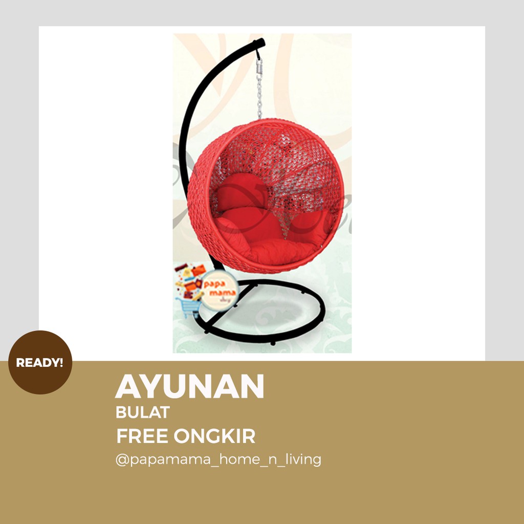 Kursi Ayunan Gantung Rotan Murah - Kursi Ayunan Bulat Gantung - Medan