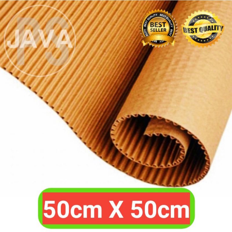 

Kardus Polos Karton Lembaran Murah Single Face Meteran Roll 50cm X 50cm