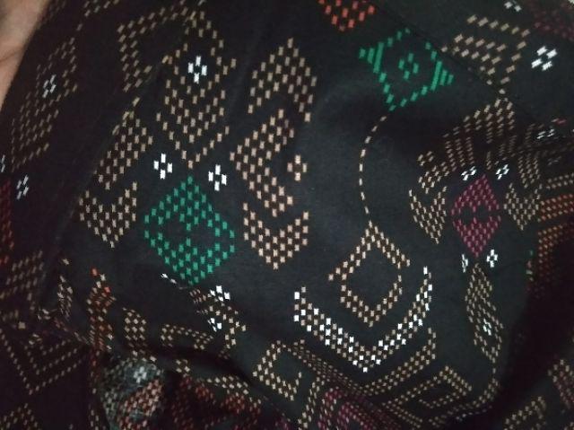 Kemeja Batik Panjang Songket Pria Cowo Kerja Kantor Hitam