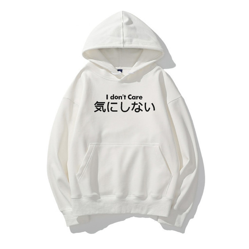 FenishaStore I DON'T’CARE Sweater Hoodie Jumper Wanita Korean Style Bisa Bayar Ditempat COD