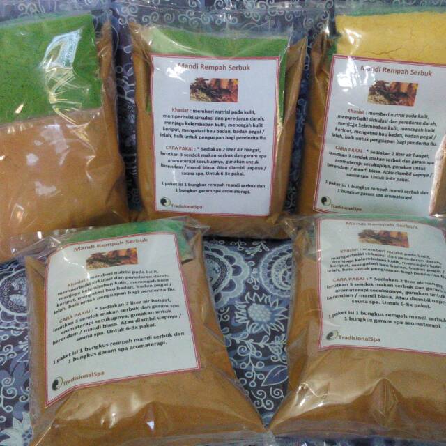 ( 500 Gram ) Mandi Rempah Bentuk Bubuk Plus Garam Spa Aromaterapi Kemasan 500 Gram.