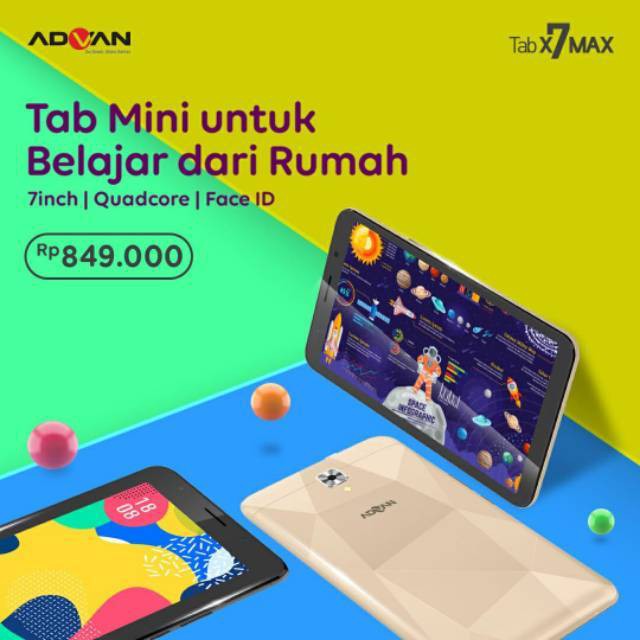 Advan Tab X7 Max Ram 1GB Internal 16GB Garansi Resmi