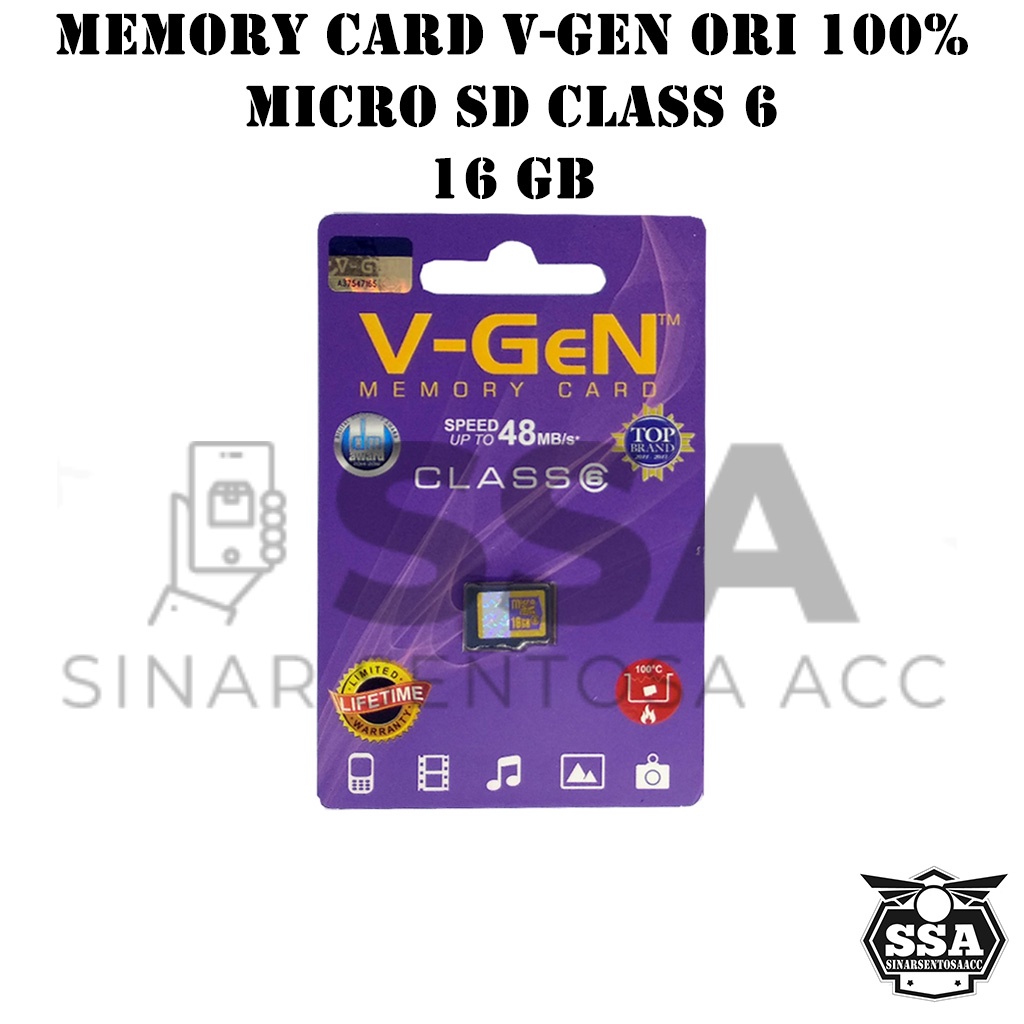 Micro SD V-GEN 4GB 8GB 16GB 32GB VGEN Class 6 Memory Card Original MicroSD Kartu Memori Hp Handphone Ori Murah