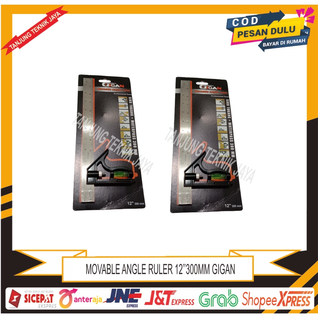 

SIKU TUKANG + WATERPASS 12''300MM GIGAN / MOVABLE ANGLE RULER 12''300MM GIGAN