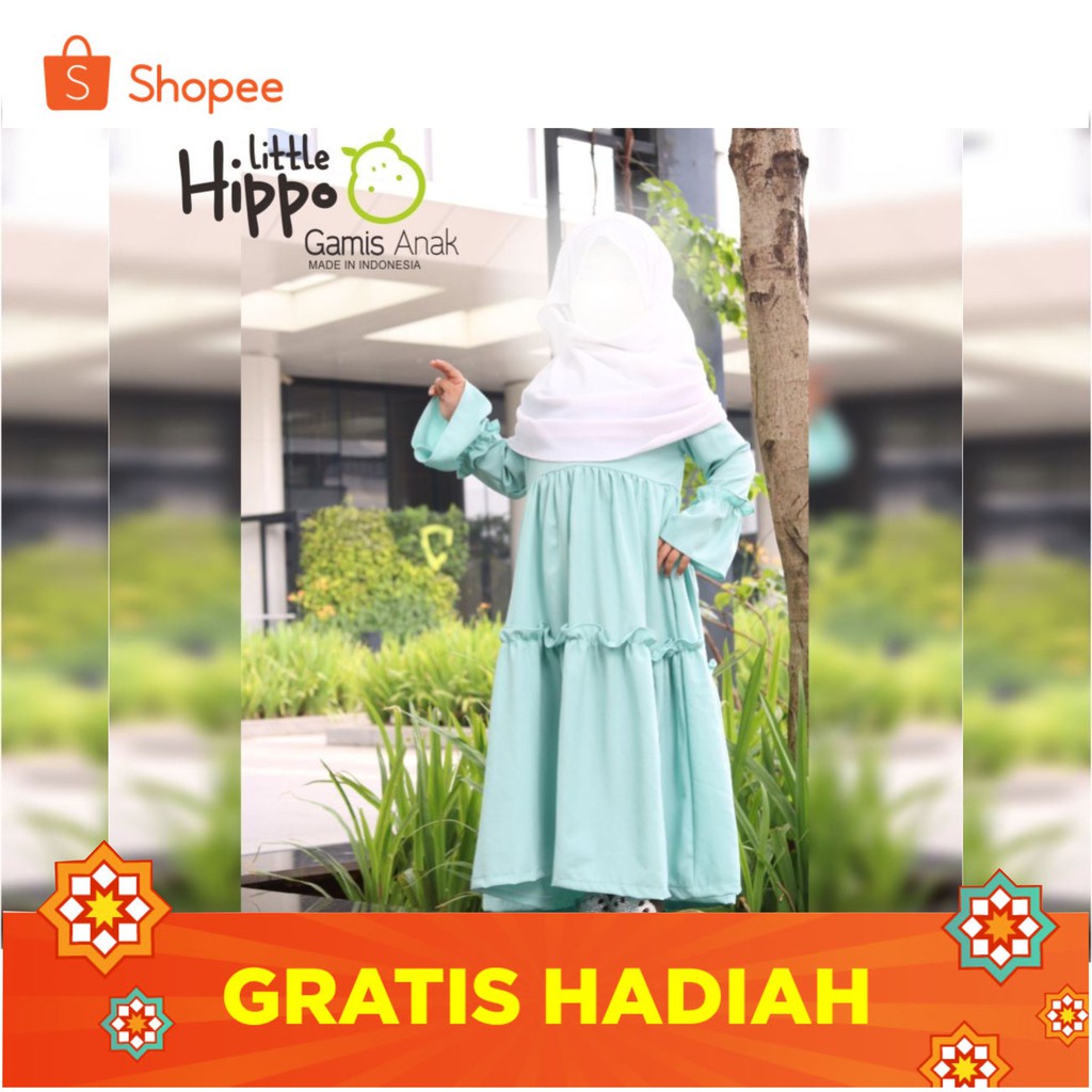 Gamis Anak Perempuan Little Hippo Premium - Mint