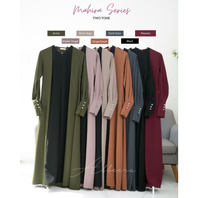 Abaya & French Khimar Mahira series Calamari Silk | ALBEERA