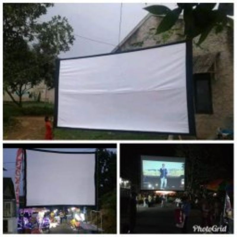 layar proyektor/screen proyektor bisa tembak depan atau belakang 2x3