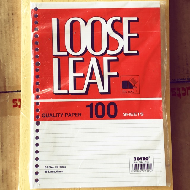 

Kertas Binder Loose leaf bergaris ukuran B5 isi 100 lembar B5-7026-100 Joyko