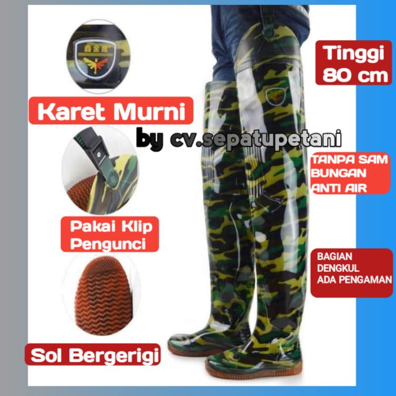 SEPATU BOOTS BOOT BUT PRIA WANITA DEWASA KARET SAWAH PETANI MANCING LADANG RAWA KEBUN PASAR MANCING CUCI MOBIL ANTI AIR BANJIR PANJANG IMPORT 80CM BUKAN AP ANTI SLIP