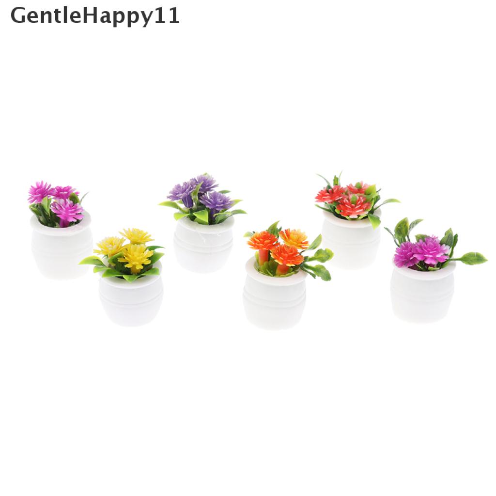 Gentlehappy 3pcs Miniatur Pot Tanaman Hijau Dekorasi Rumah Boneka 1: 12