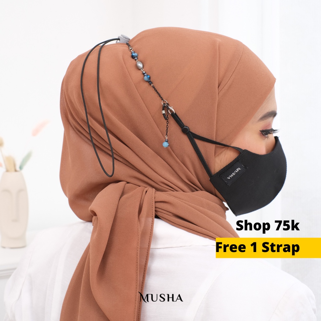 Musha 3in1 Strap Pearl Adjustable | Strap Masker / Tali Masker / Strap Mask