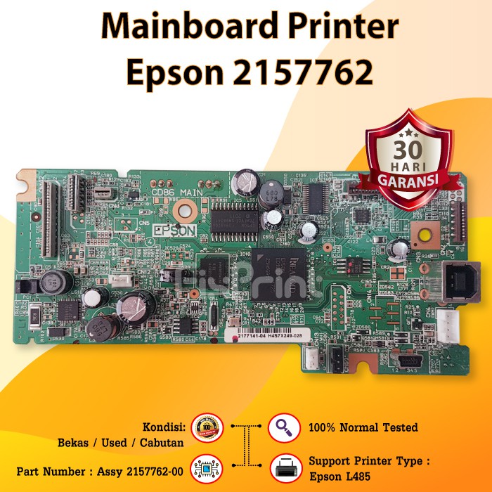 Mainboard Printer Epson L485 L 485 Motherboard Epson L485 L-485, Part Number Assy 2157762