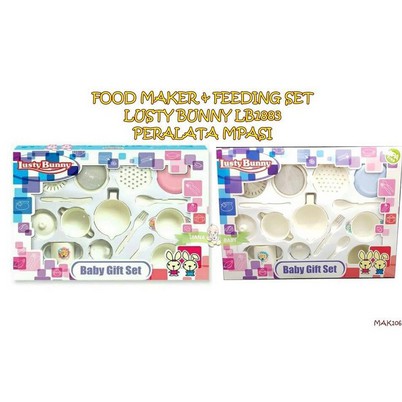 FOOD MAKER &amp; FEEDING SET LUSTY BUNNY BESAR PERALATA MPASI -PERALATAN MPASI BABY LENGKAP