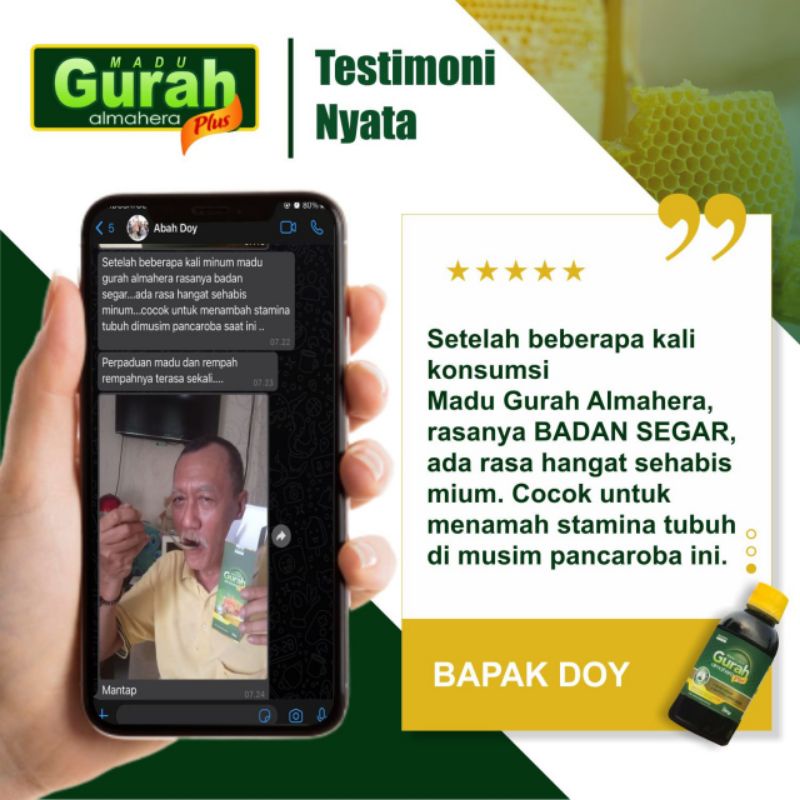 MADU GURAH ALMAHERA 280 GRAM BELI 2 GRATIS 1 MENGATASI BATUK, PILEK, SESAK NAFAS DLL-6