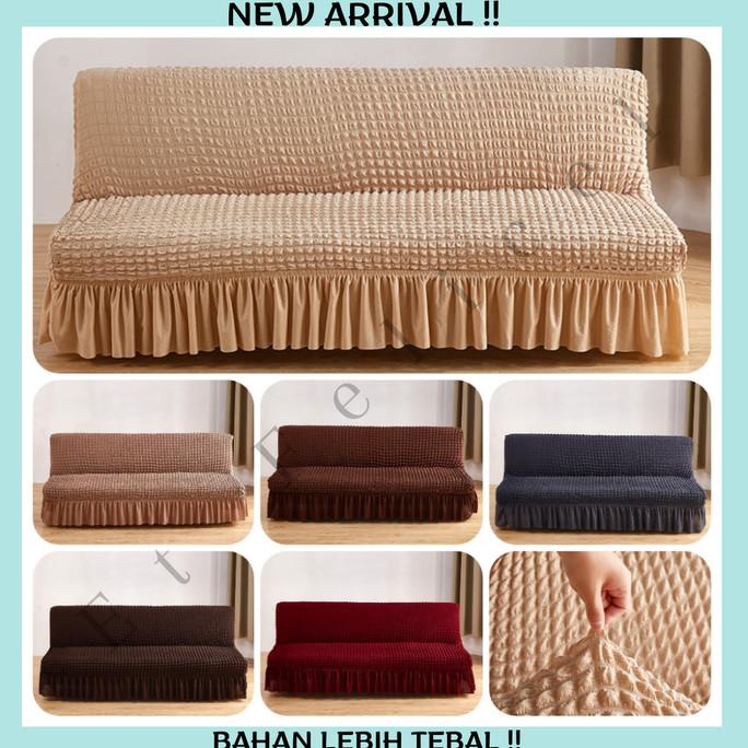 Sofa Bed Cover With Skirt / Penutup Sarung Alas SofaBed Elastis Renda
