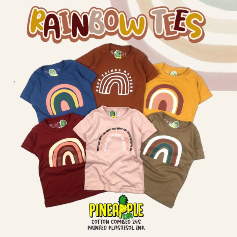 Kaos Anak Rainbow Tee Pineapple Kaos anak Cowok Cewek