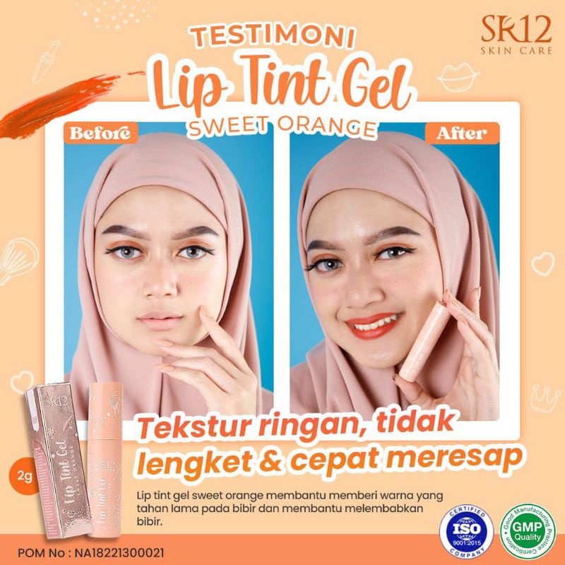 NEW PRODUCT!!! LIPTINT / LIP TINT SR12 / TEKSTUR RINGAN / TIDAK LENGKET / MELEMBABKAN / ATASI BIBIR KERING / PECAH-PECAH / BPOM