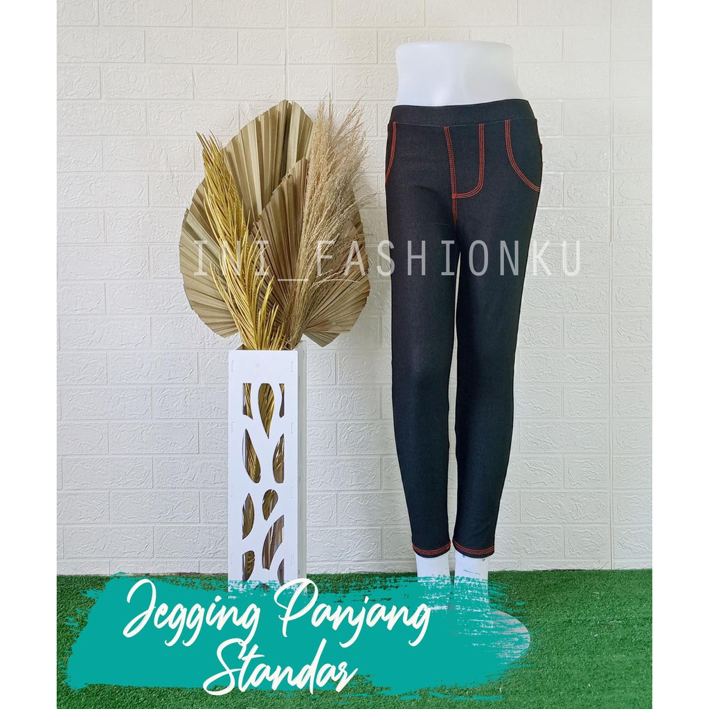 CELANA JEGGING JEANS STANDAR CELANA PANJANG WANITA CELANA LEGGING JEANS UKURAN STANDAR BISA COD