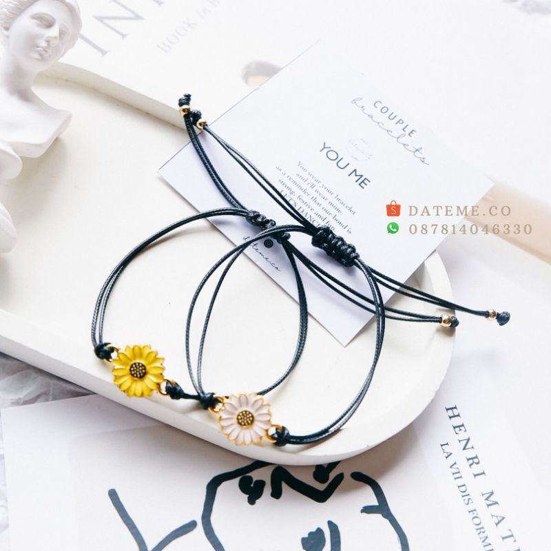 Bracelet Sunflower /Gelang Tali Korea Bunga Matahari-3
