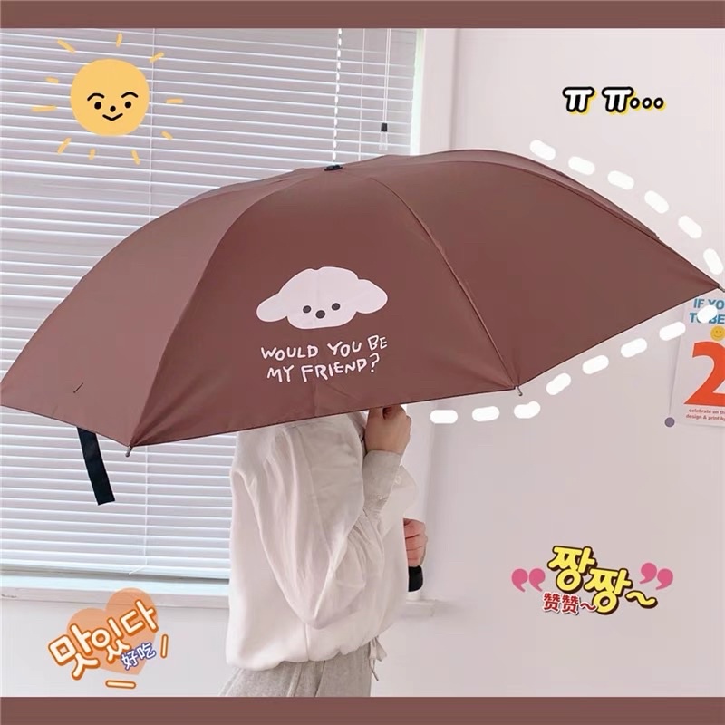 PAYUNG LIPAT MOTIF DAN KARAKTER LUCU / PAYUNG LIPAT MOTIF POODLE BEAR Anti UV Hujan atau Panas / PREMIUM POODLE BEAR UMBRELLA