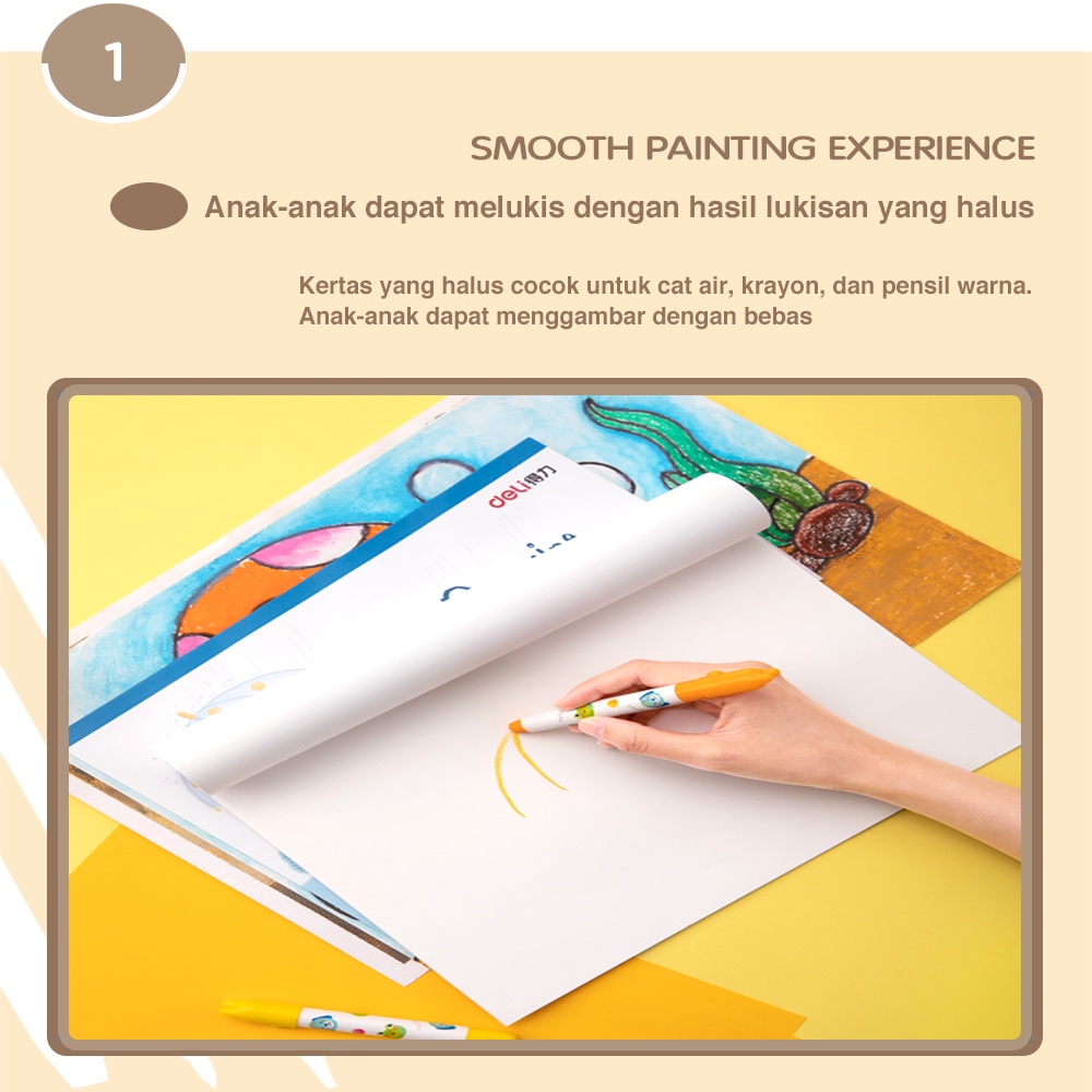 Deli Painting Book / Buku Gambar 20 Lembar Kertas Tebal Tidak Tembus 73381 73382