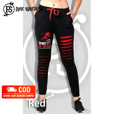 HS88JD PYURSPORT jogger sobek Baju senam Zumba Aerobic Gym Fitness Pyur Sport