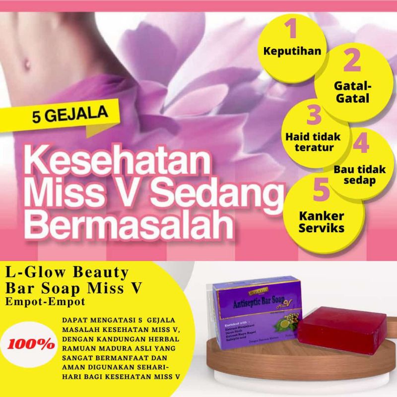 LGlow Antiseptic Bar Soap Miss V BPOM AMAN