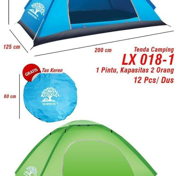 BISA COD Tenda Camping Langsung buka untuk 2 orang SPEEDS ORIGINAL LX 018-1 BERMUTU Kode