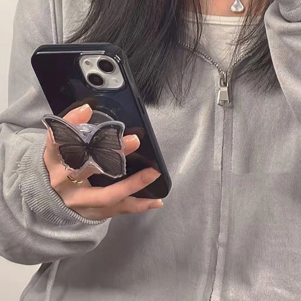 【COD Tangding】Ins Popsocket Hp / Smartphone Motif Kupu-Kupu Retro