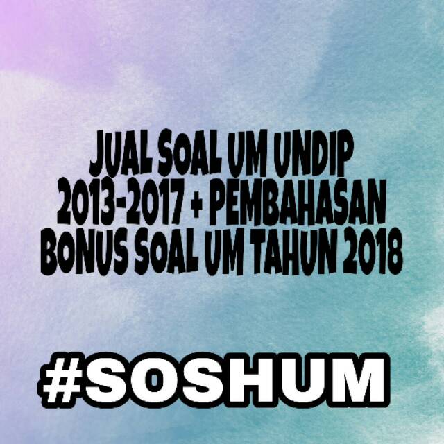 Soal Ujian Mandiri Undip Soshum