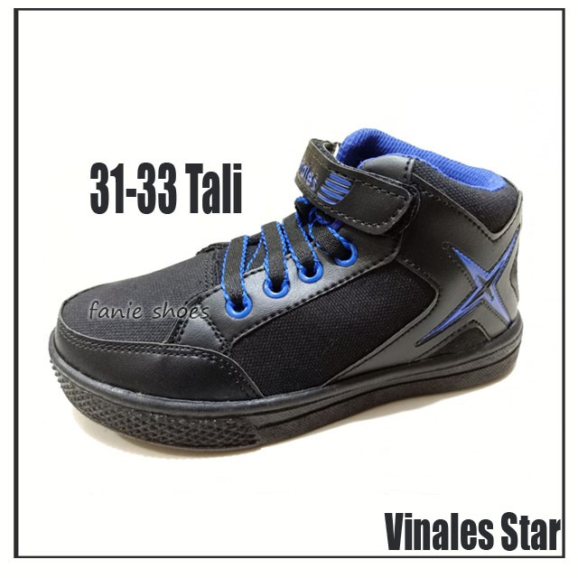 Vinales Star 28-33 / Sepatu Sekolah Hitam Anak Laki Murah / Sepatu Boots Anak Laki