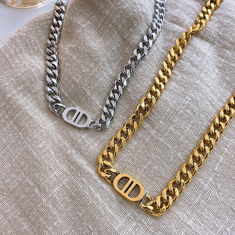 Kalung Rantai Pendek Desain Tulisan Gaya Hip Hop