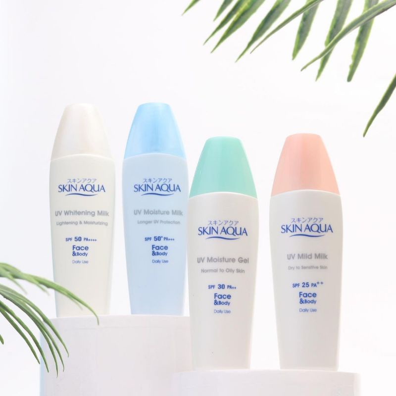 SUNSCREEN SKIN AQUA UV MOISTURE MILK GEL SPF 50/30 PA SUNSCREEN SKIN AQUA SUNSCREEN ORI RINGAN SUNBLOCK MURAH AMAN UV PROTECTOR MOISTURIZER SPF PERAWATAN WAJAH SUNSCREEN GEL