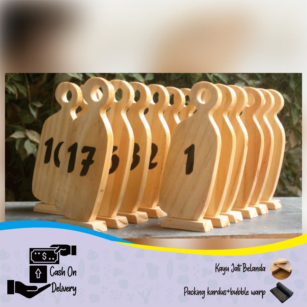 Nomer - Nomor Meja Kayu Unik