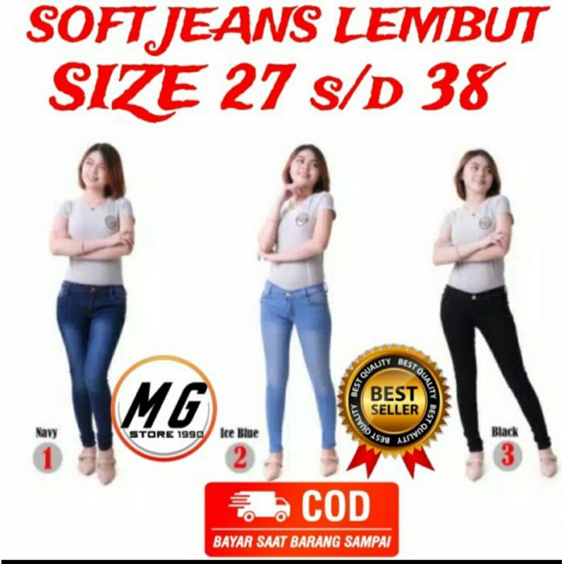 CELANA PANJANG SOFT JEANS WANITA CEWEK GIRL