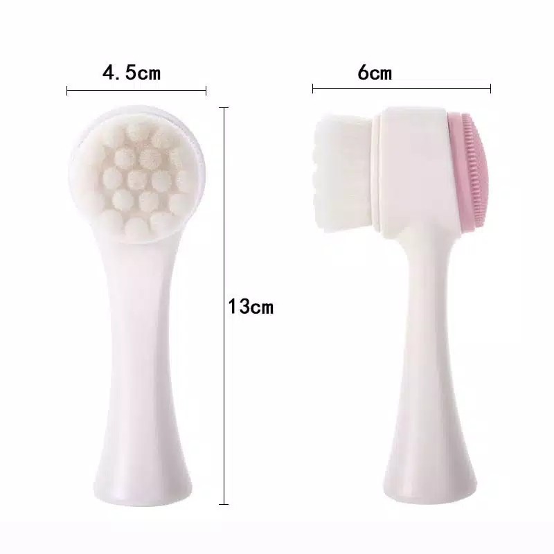 Sikat Wajah Terbaru / Alat Pembersih Muka 3D Silicone Brush 2 in 1