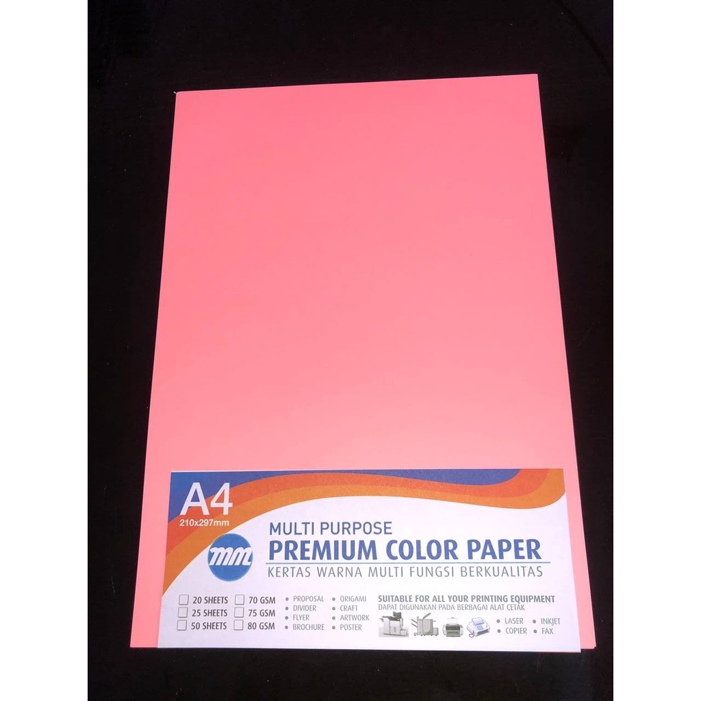 

HVS Warna A4 80gr MM-342 Cyber Pink (1 rim)