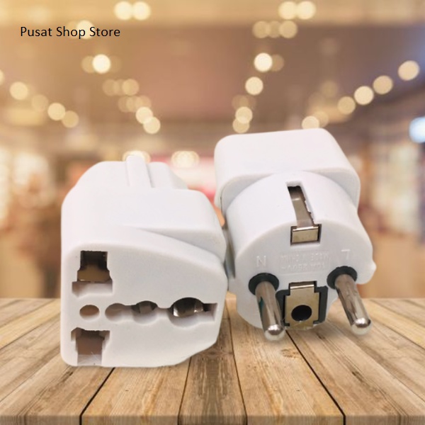 (PSS) Adapter Travel Universal dari Kaki 3 ke Kaki 2 / Over Steker Kaki 3 ke Kaki 2 / Sambungan Colo
