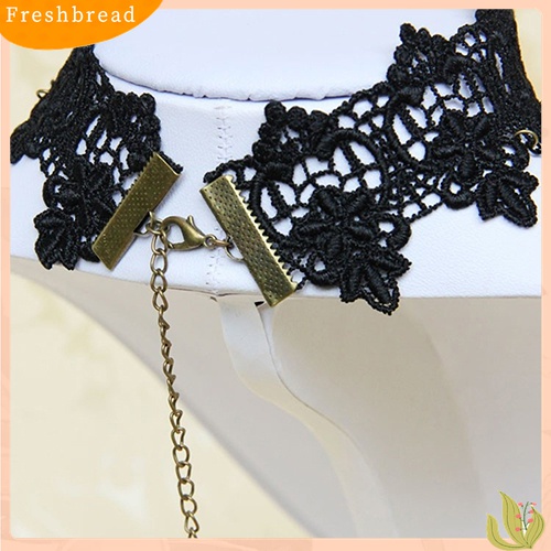 [TERLARIS]Women Retro Gothic Black Chokers Lace Hollow Chain Collar Fashion Necklace