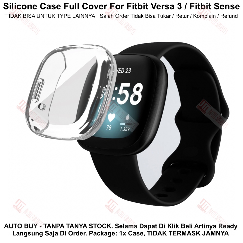 Pelindung Silikon Case Full Cover Untuk Fitbit Versa 3 / Fitbit Sense
