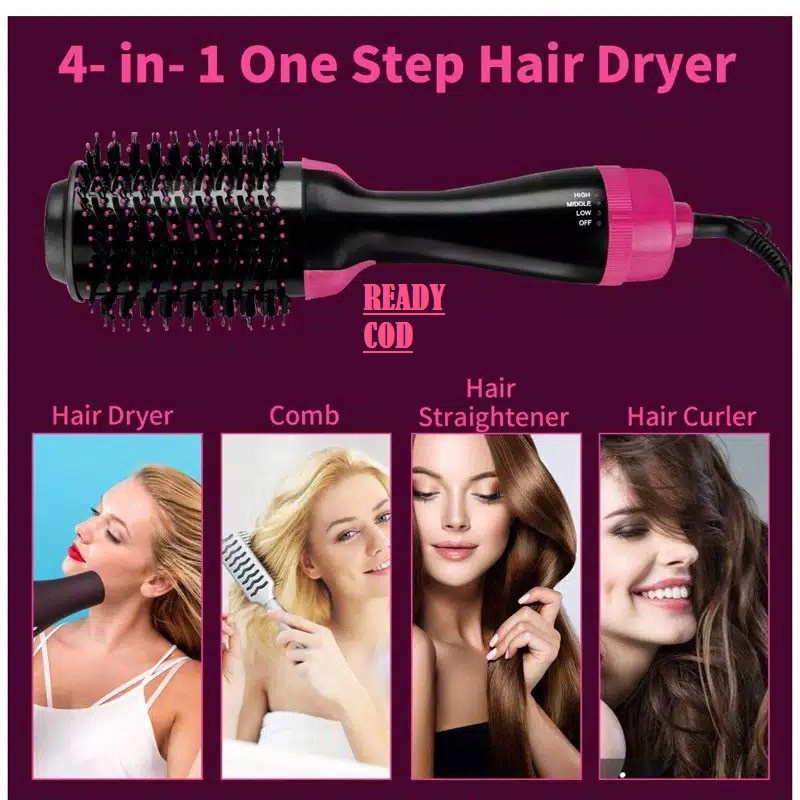 HS-0014 Sisir pengering rambut 4 in 1 one step hairdryer styler hot air brush sisir blow impor murah