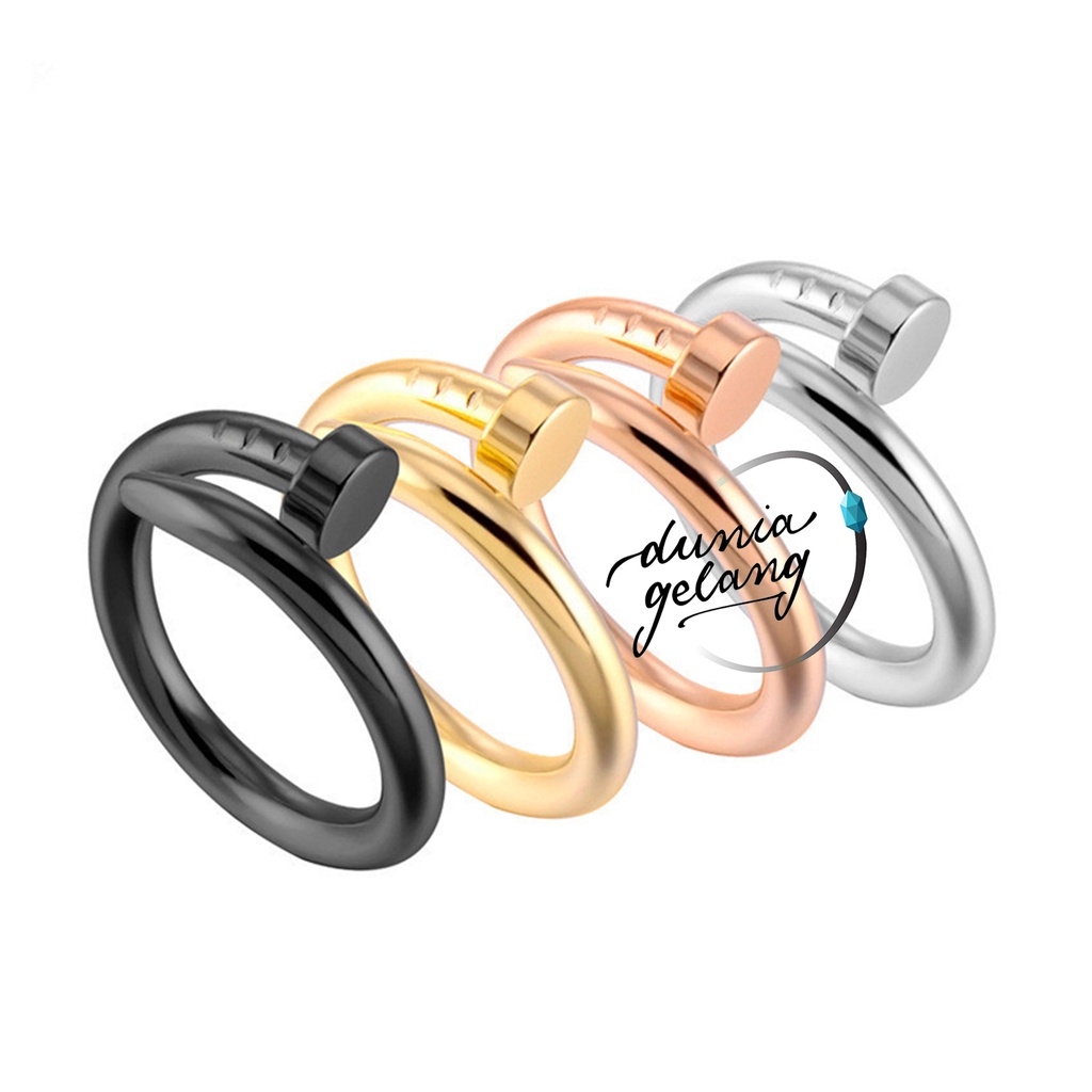 CINCIN TITANIUM PAKU GOLD SILVER HITAM ANTI LUNTUR ANTI KARAT / CINCIN PRIA WANITA ANAK COUPLE TUNANGAN CPAKU / DUNIAGELANG.ID