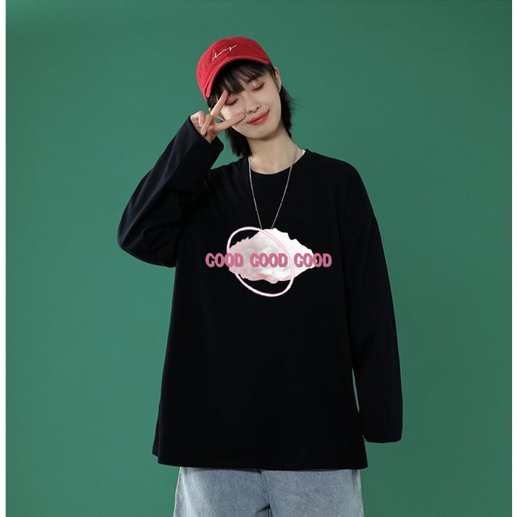 Korean Kaos oversize wanita lengan panjang kaos korea wanita