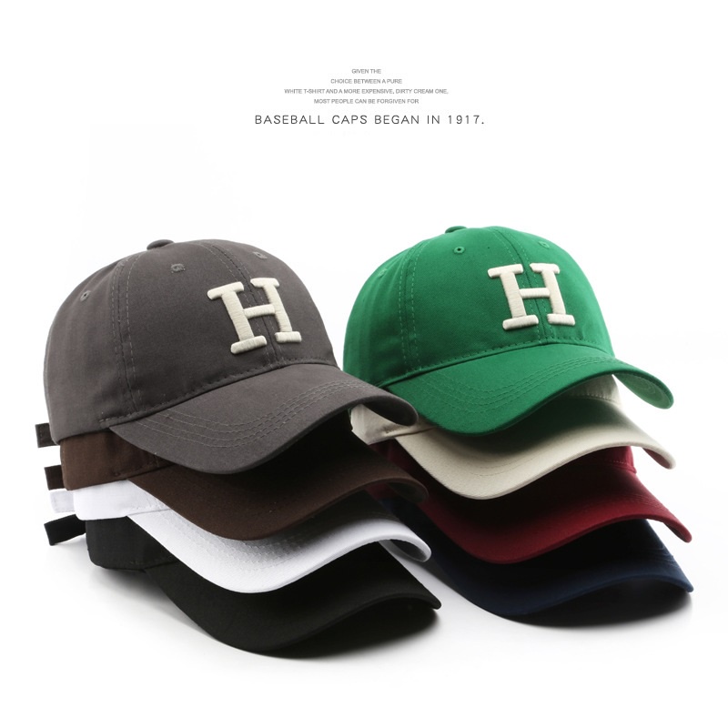 NEXTSTOPID-202 Topi baseball inisial huruf H unisex bordir simple